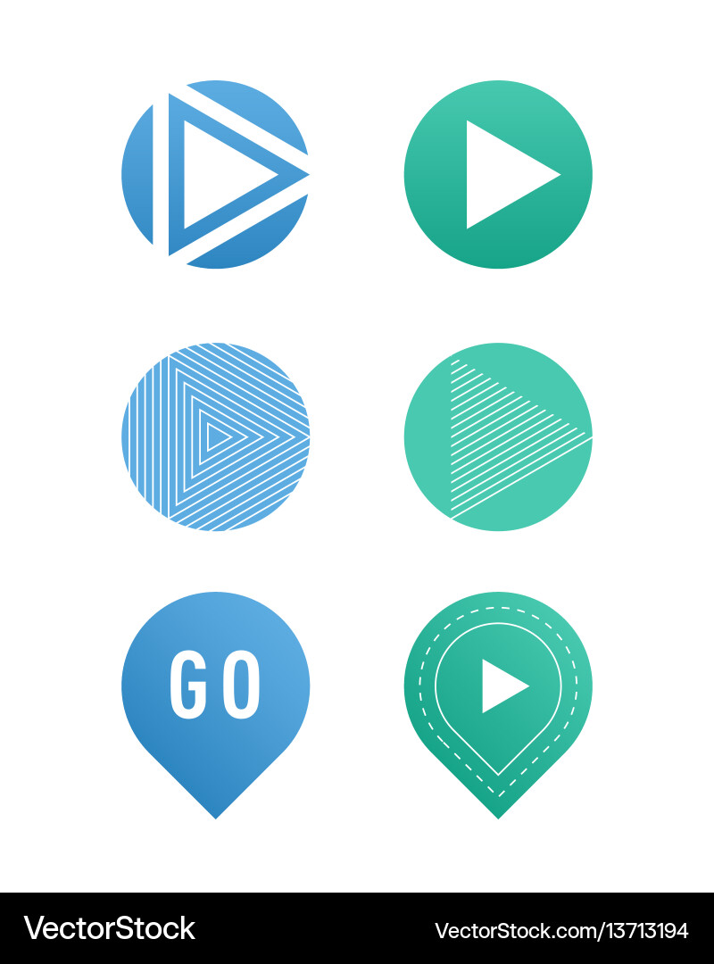 Ui interface button play media internet isolated Ui interface button play media internet isolated vector image