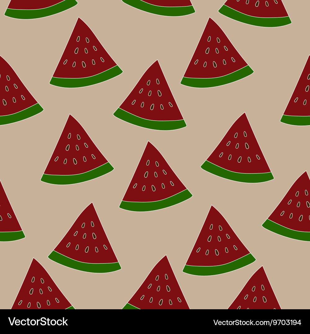 Watermelon slice seamless pattern repeated vector image