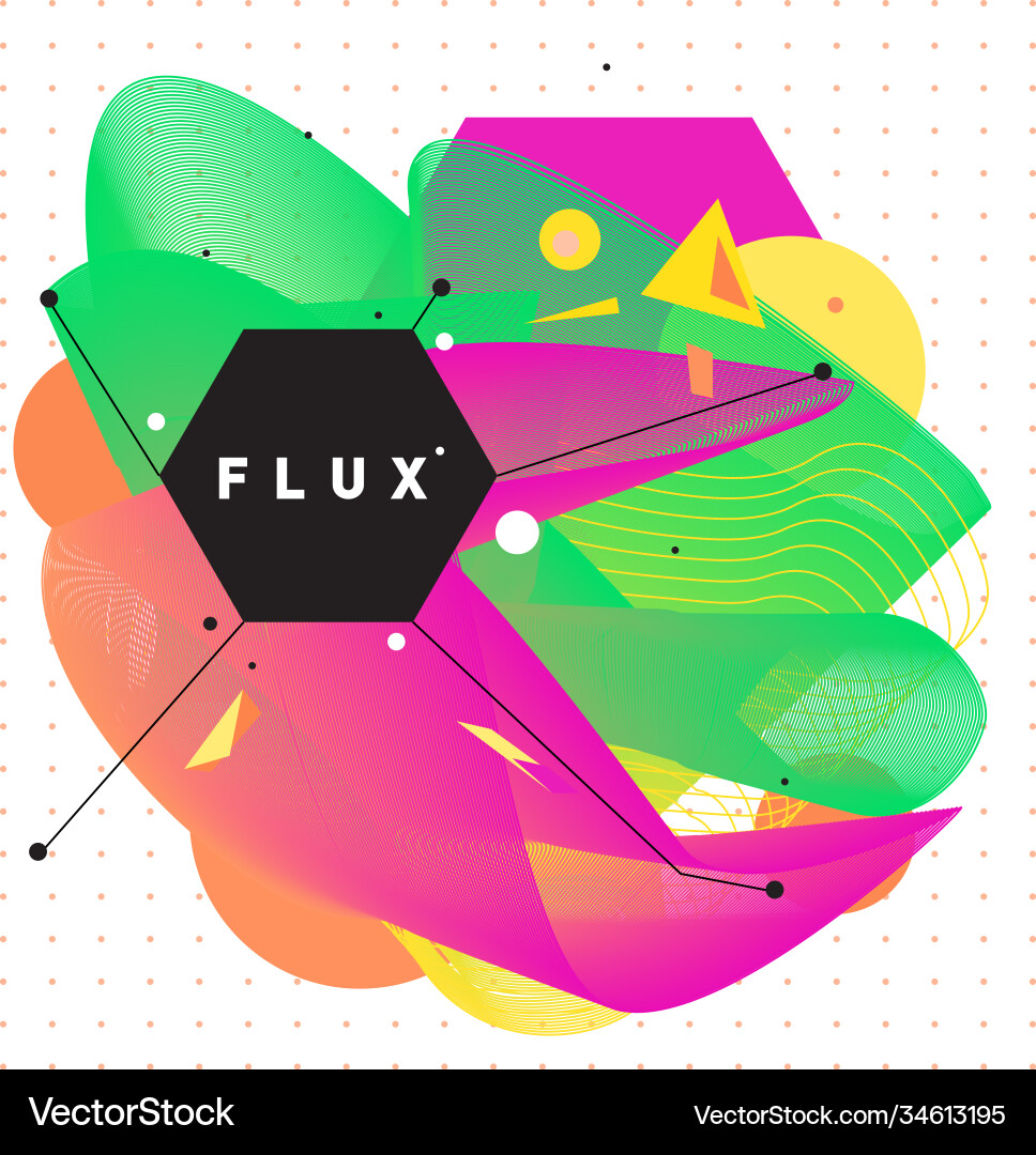 3d colorful wave background dynamic flux effect 3d colorful wave background dynamic flux effect vector image