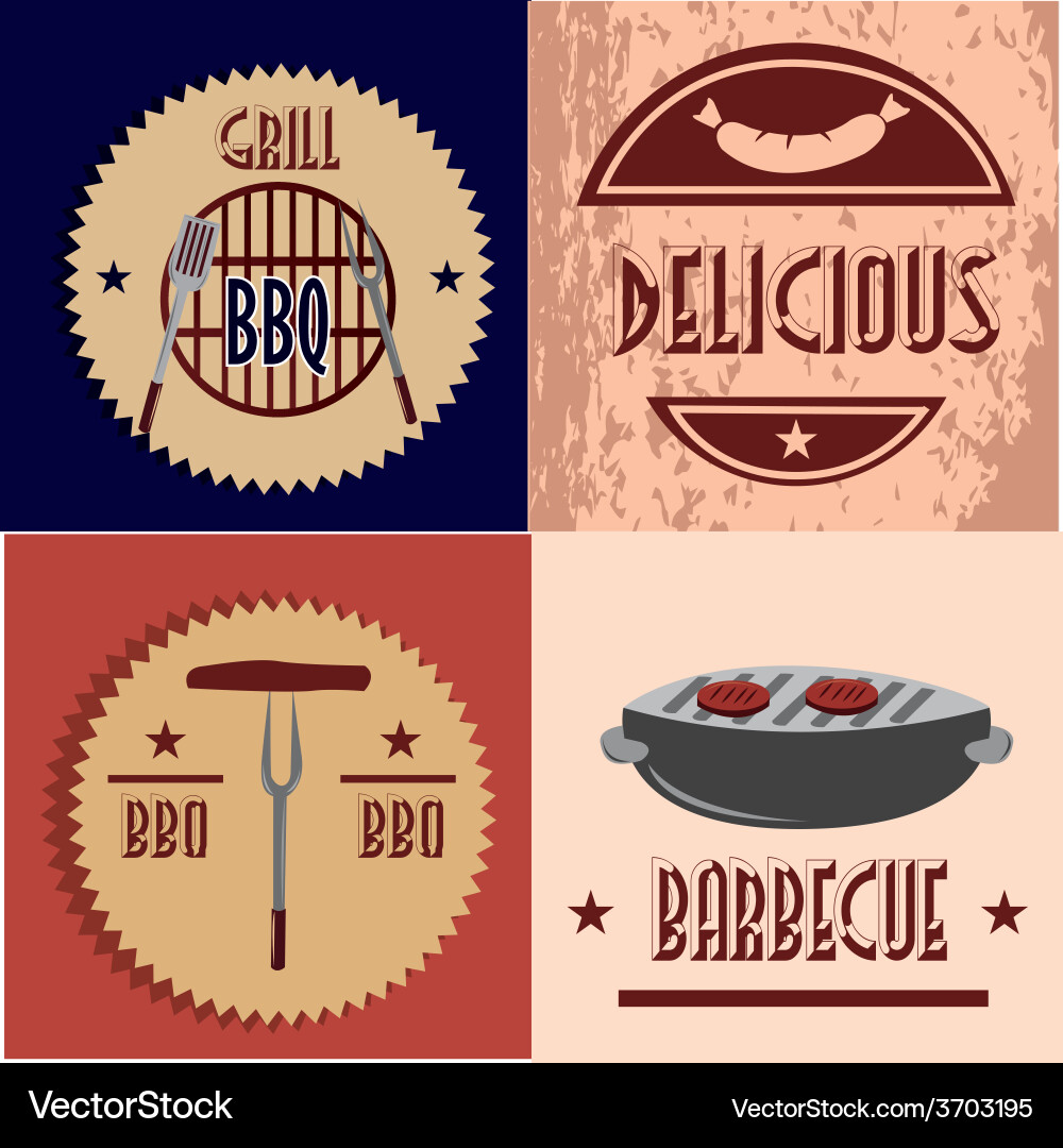 A set colored backgrounds with text and different vector image