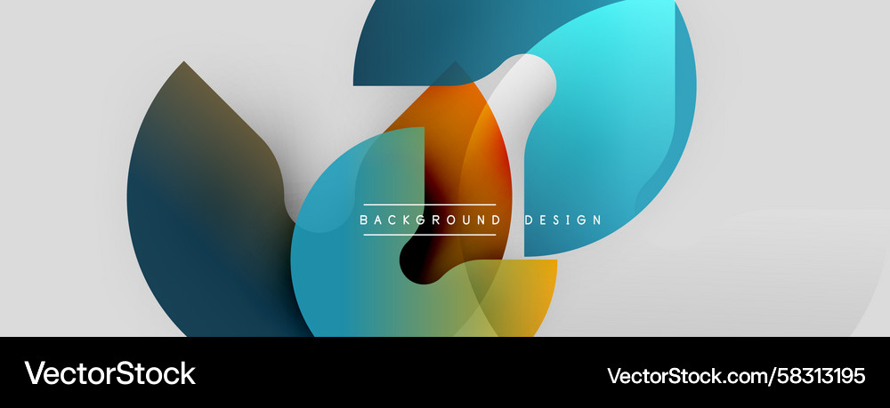 Abstract fluid shapes overlap creating vibrant Vector Image