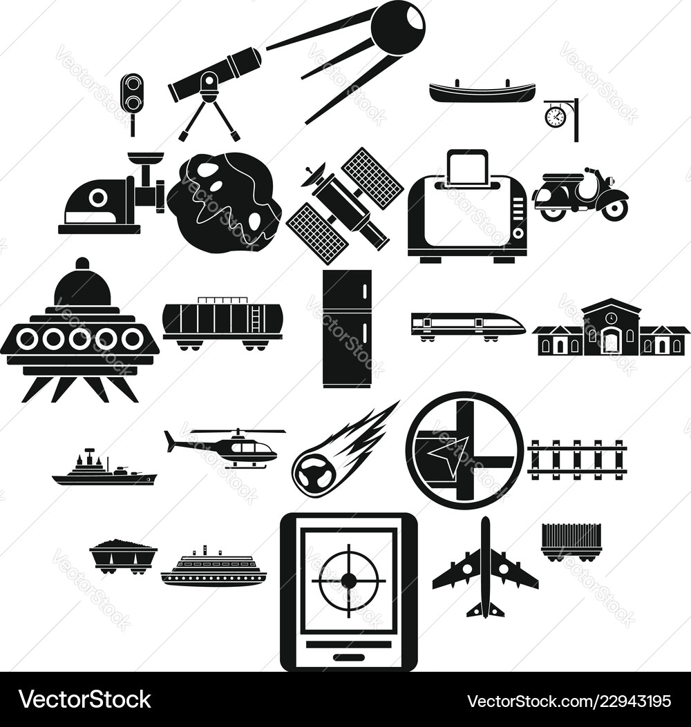 Advanced technology icons set simple style Advanced technology icons set simple style vector image