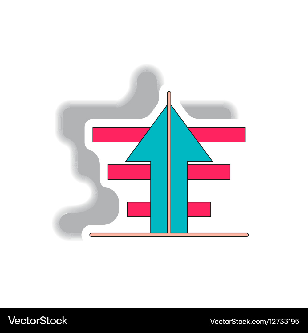 Bar graph with rising arrow vector image