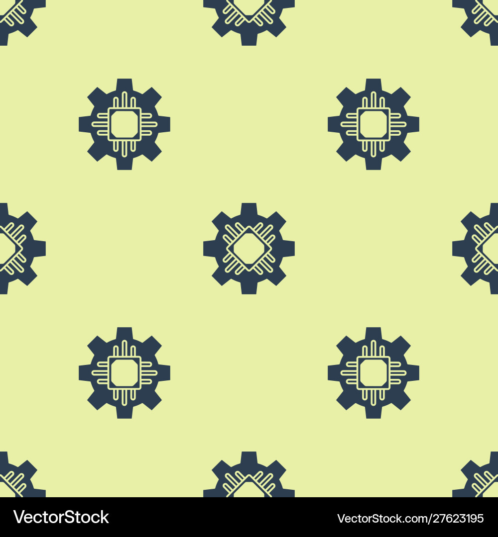 Blue processor icon isolated seamless pattern Blue processor icon isolated seamless pattern vector image