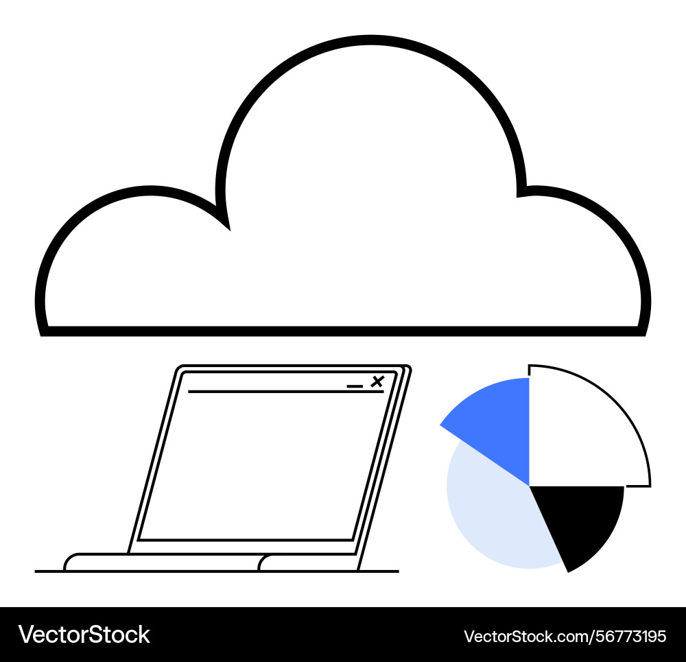 Cloud computing with data visualization Cloud computing with data visualization vector image