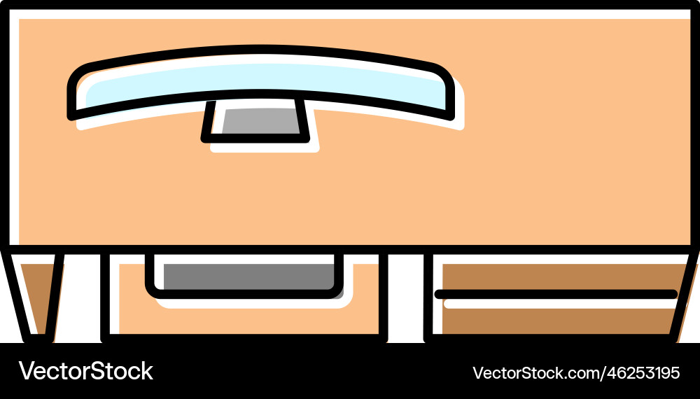 Computer table monitor top view color icon Computer table monitor top view color icon vector image