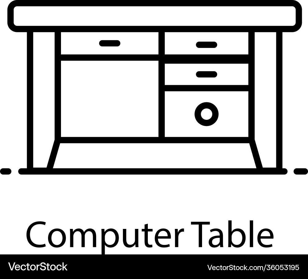 Computer table vector image
