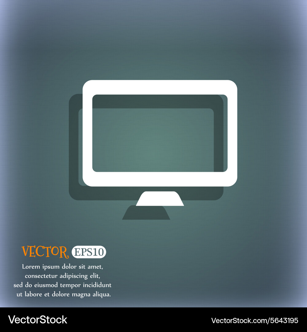 Computer widescreen monitor icon symbol vector image