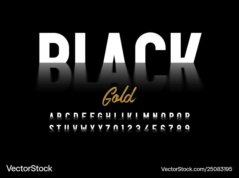 Crude Oil & Gold Font - Abstract Style Vector Image