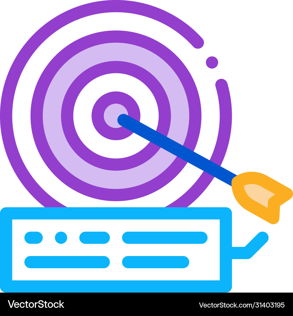 Dart hit target icon outline Dart hit target icon outline vector image
