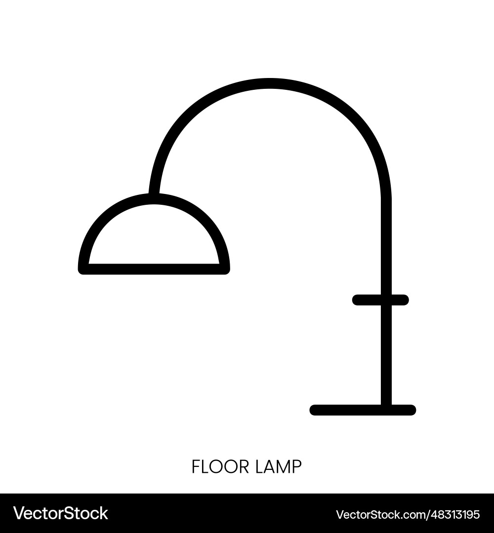 Floor lamp icon line art style design isolated Floor lamp icon line art style design isolated vector image