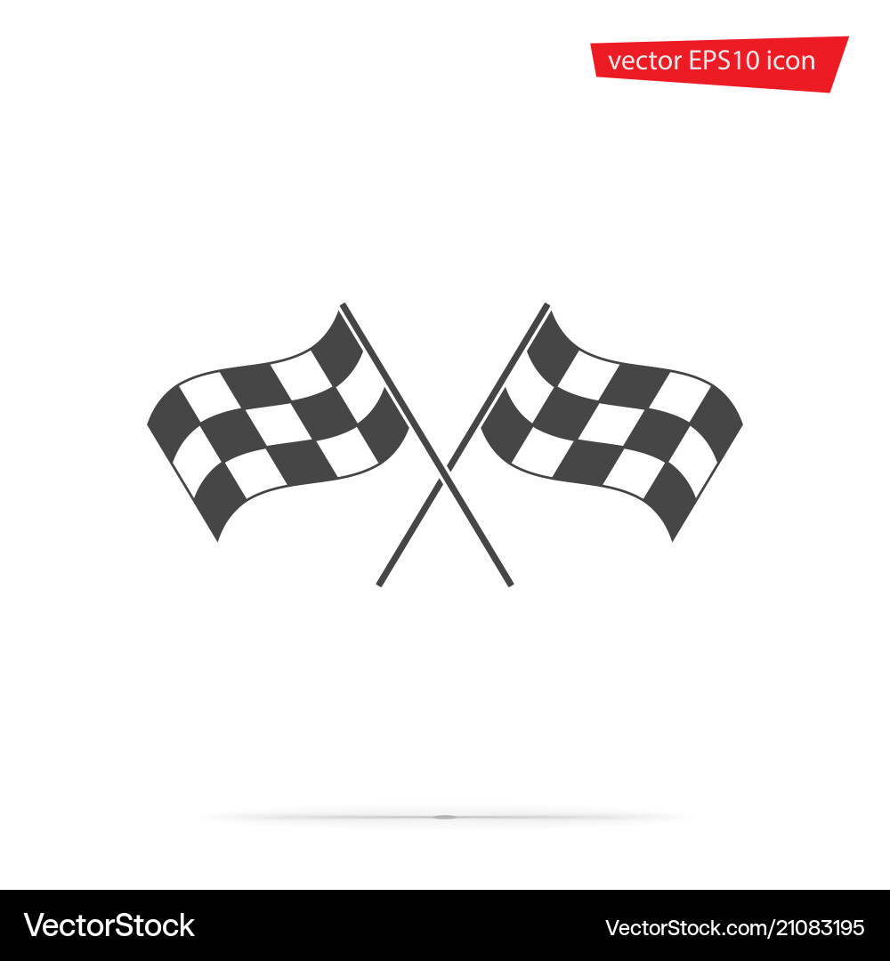 Gray checkered flag icon motocross vector image