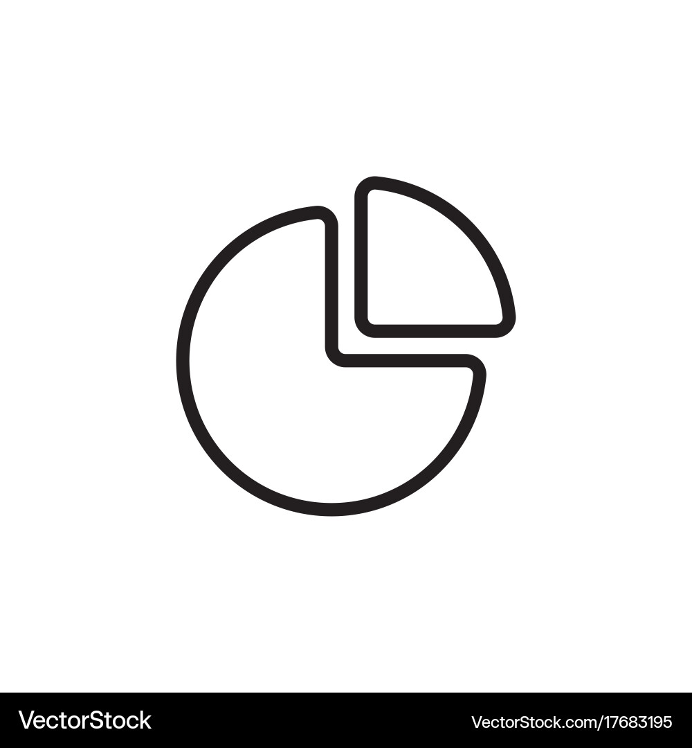 Line pie chart graph icon on white background vector image
