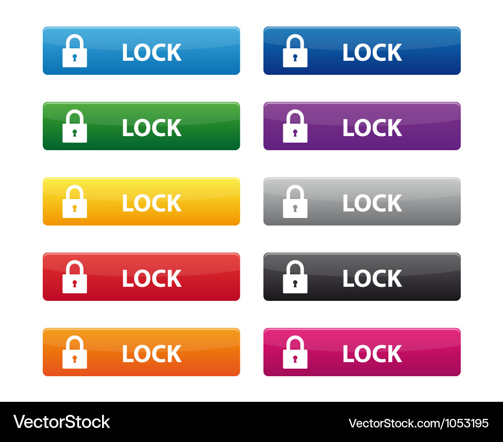 Lock Button Set vector image