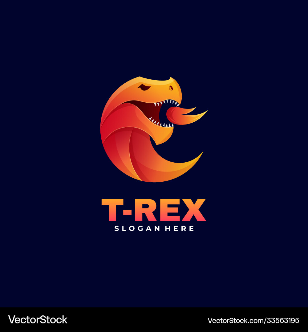 Logo t-rex Gradient bunten Stil Logo t-rex Gradient bunten Stil vektorbild