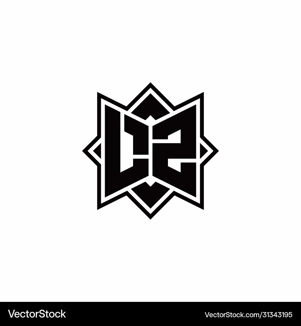 Lz monogram logo with square rotate style outline Lz monogram logo with square rotate style outline Vector Image