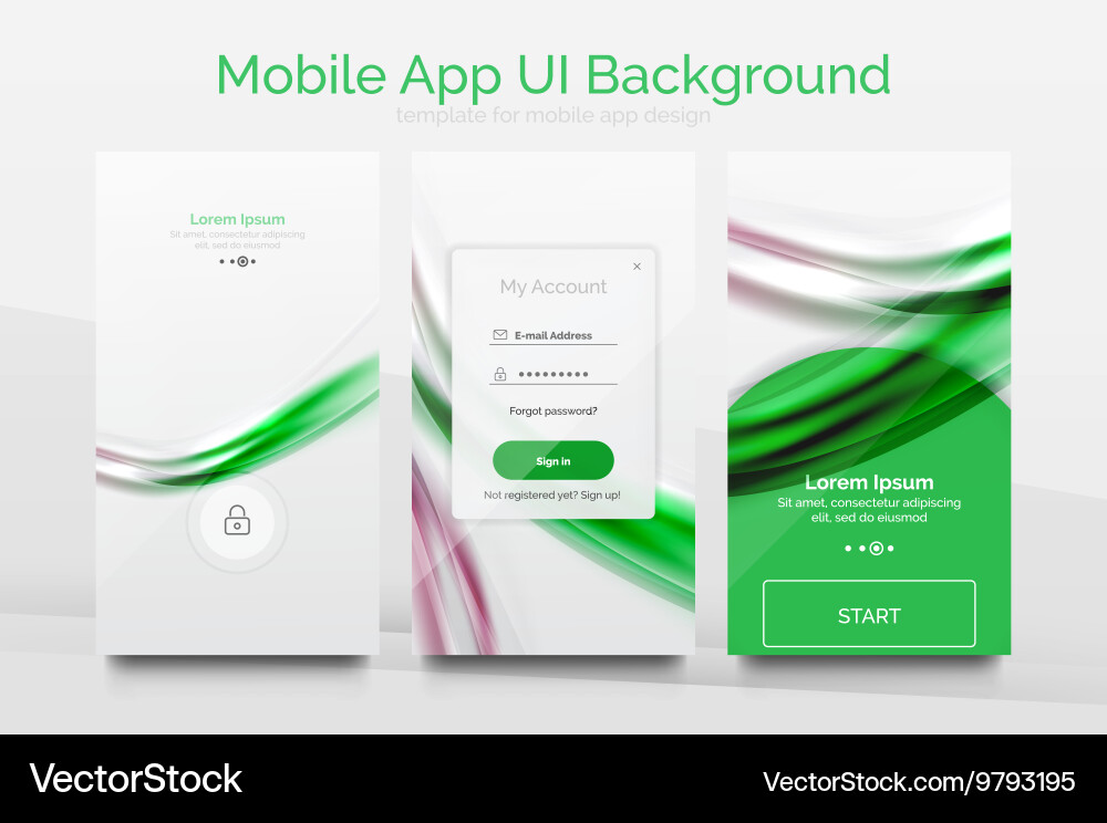 Mobile application interface background design vector image