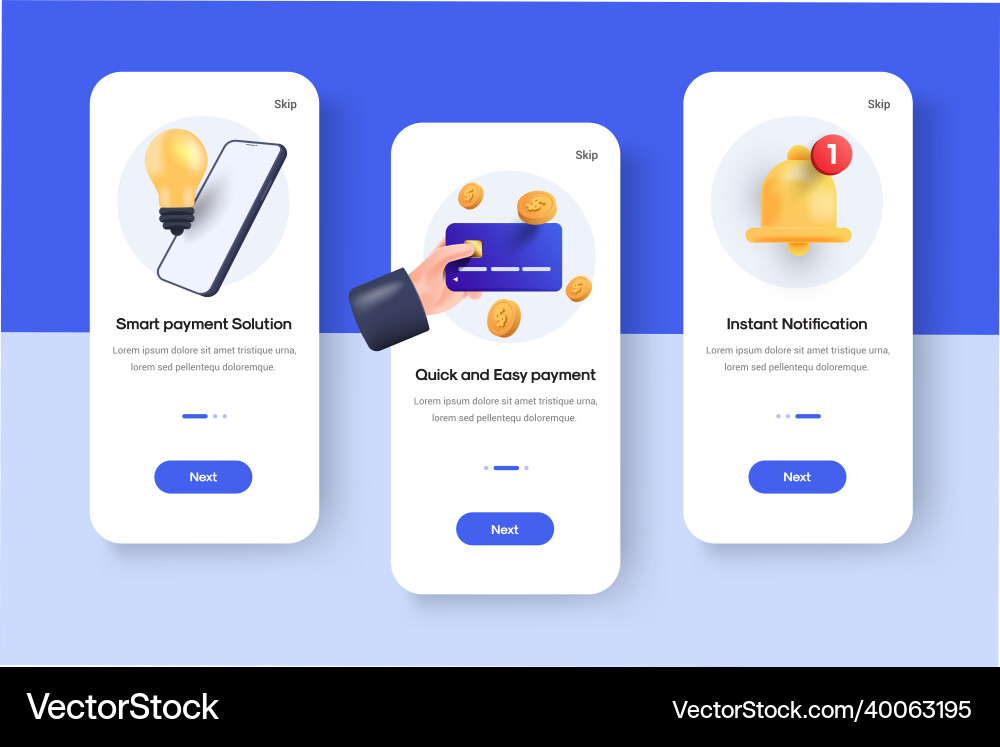 Modern 3d of data analysis login page Modern 3d of data analysis login page vector image