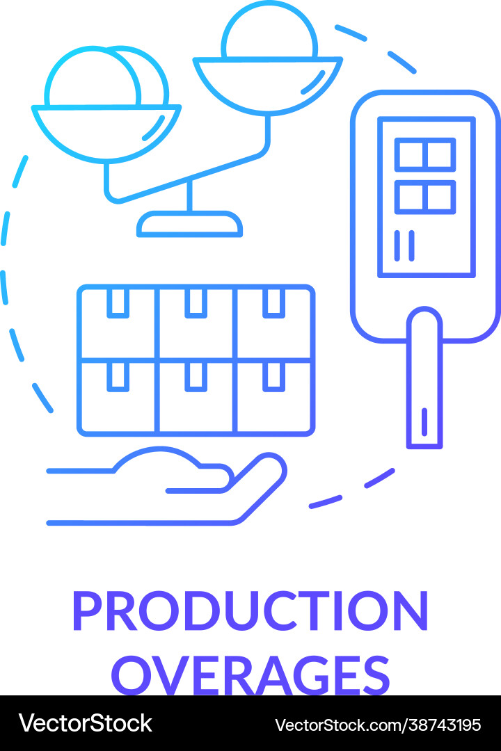 Production overages and usage limits concept icon Production overages and usage limits concept icon vector image