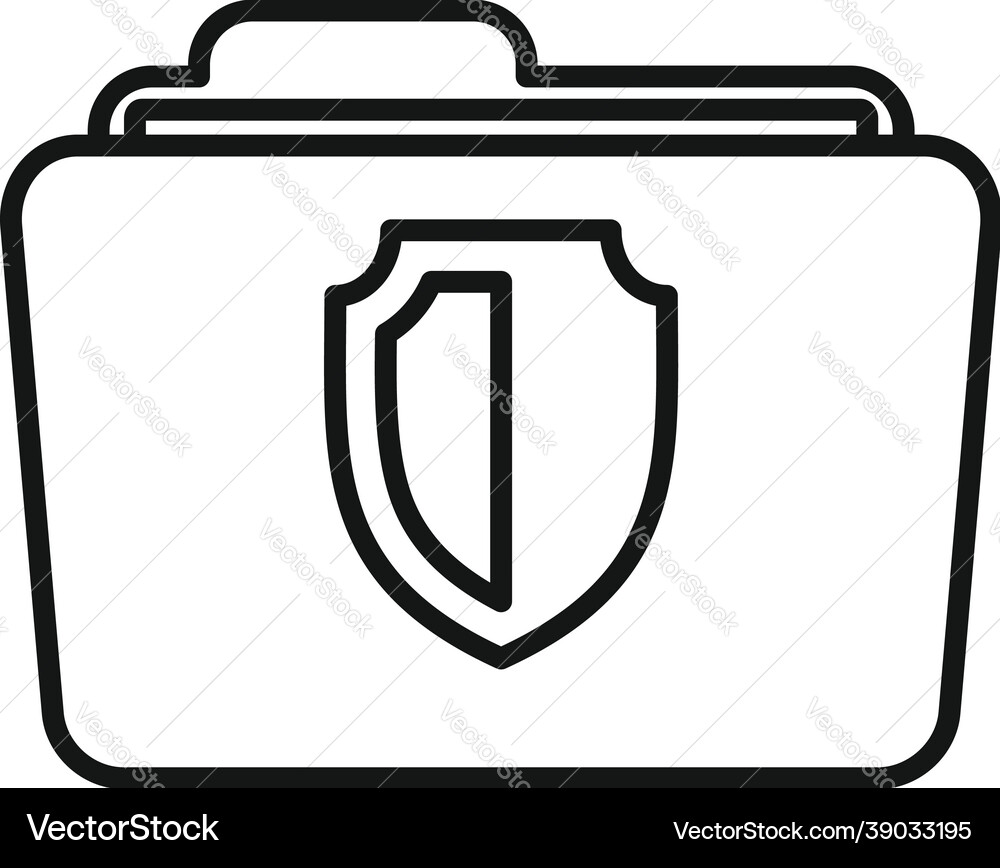 Secured folder icon outline data Secured folder icon outline data vector image