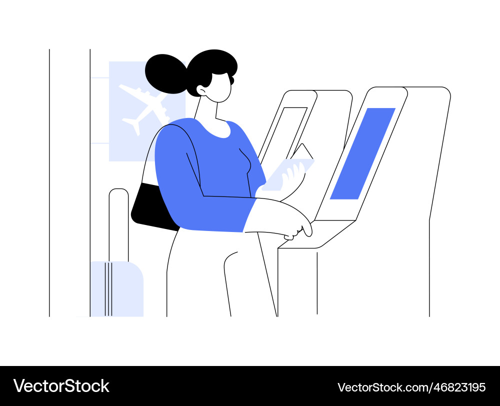 Self-check-in abstract concept Self-check-in abstract concept vector image