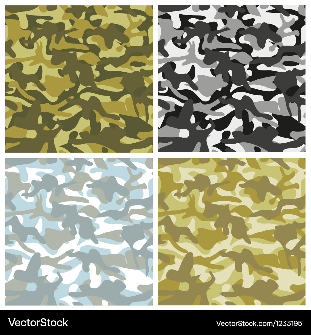 Set of camouflage patterns vector image