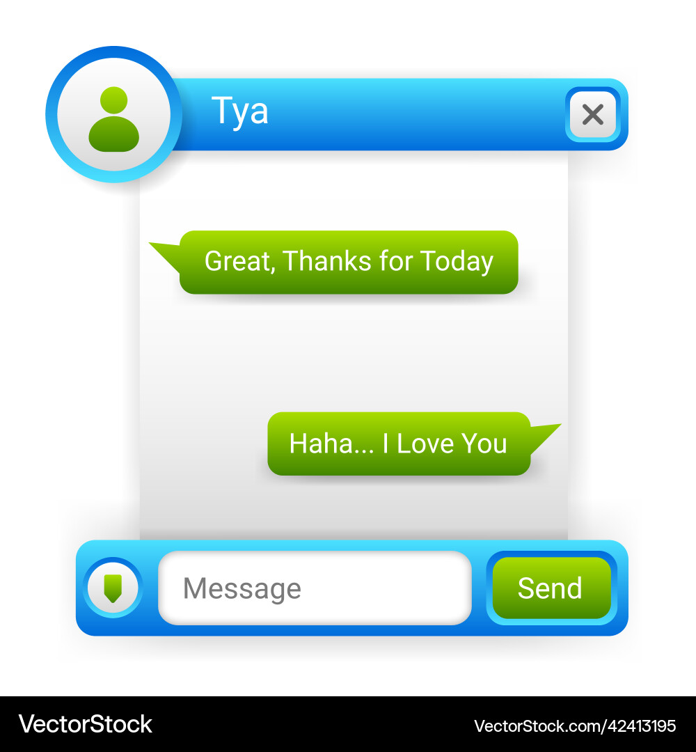 User interface pop up message chatting application vector image