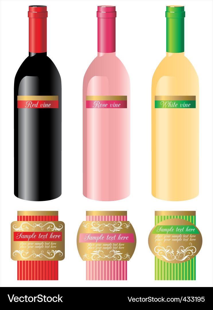 Wine bottles Vector Image