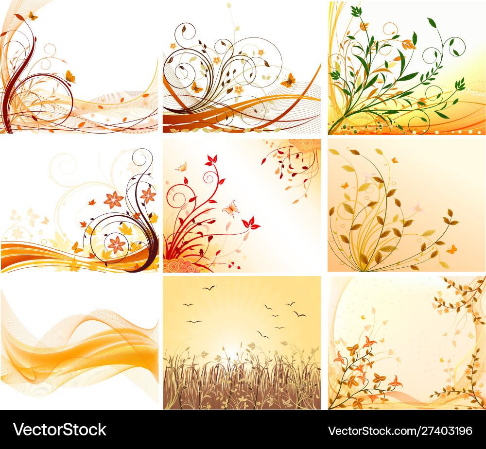 Abstract wave element background design set Vector Image