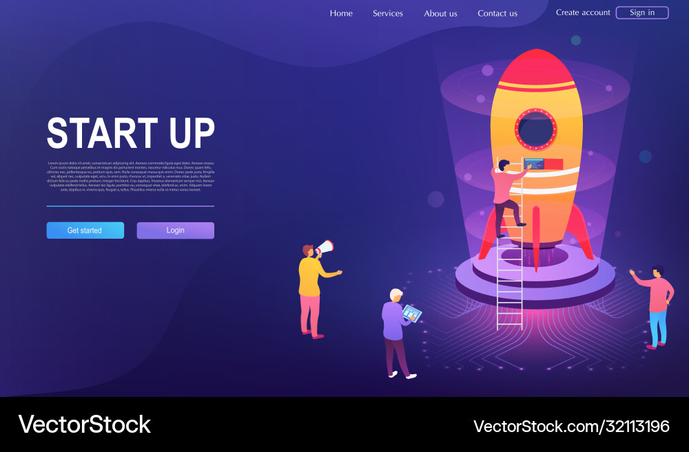 Development and start up business project group vector image