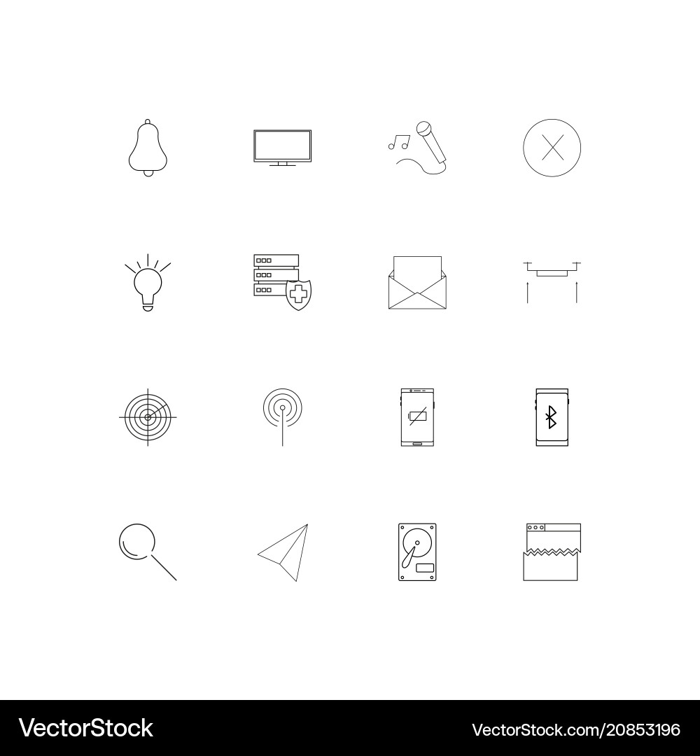 Devices linear thin icons set outlined simple Vector Image