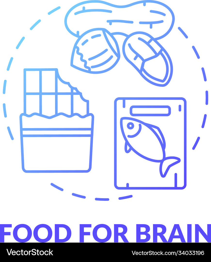 Food for brain blue gradient concept icon Food for brain blue gradient concept icon vector image