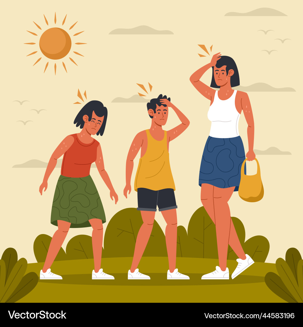 Hand gezogen Sommer Wärme Menschen Hand gezogen Sommer Wärme Menschen vektorbild