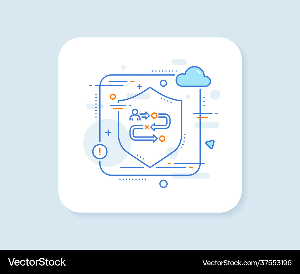 Journey path line icon project process sign Journey path line icon project process sign vector image