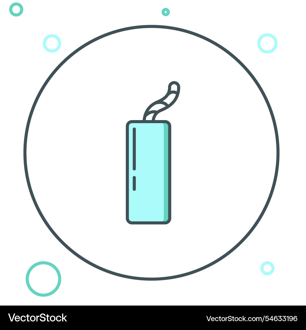 Line detonate dynamite bomb stick and timer clock Line detonate dynamite bomb stick and timer clock vector image