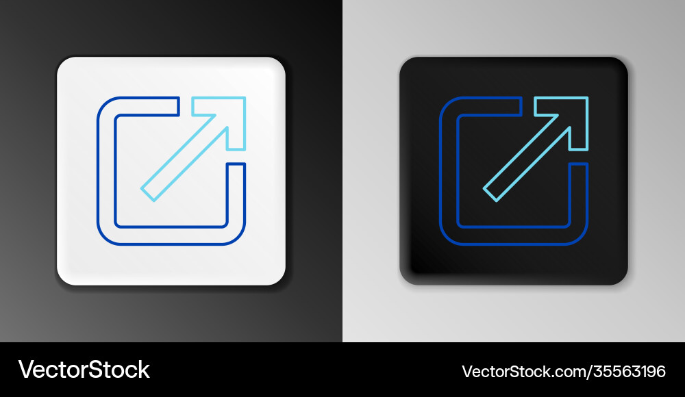 Line open in new window icon isolated on grey Vector Image
