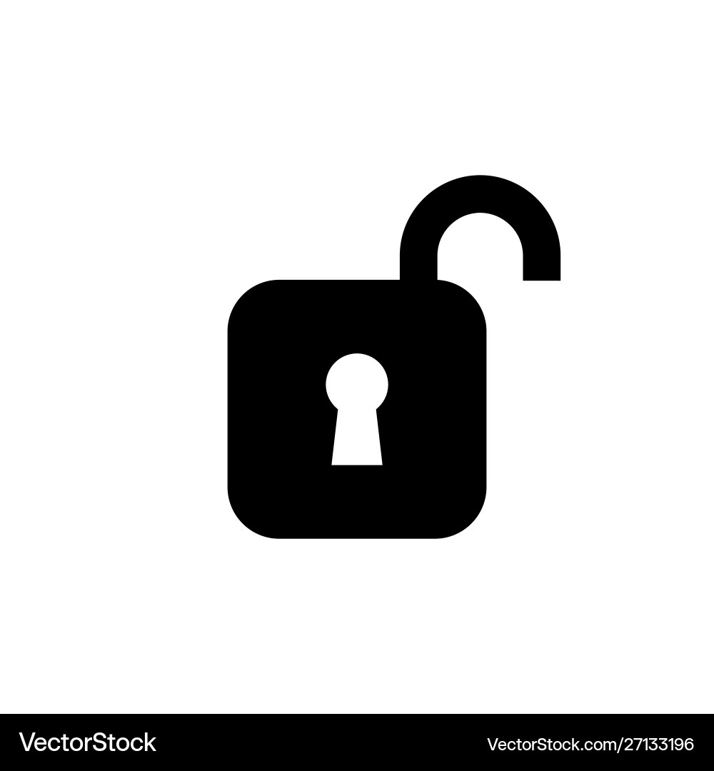 Lock unlock icon ui simple style flat Vector Image