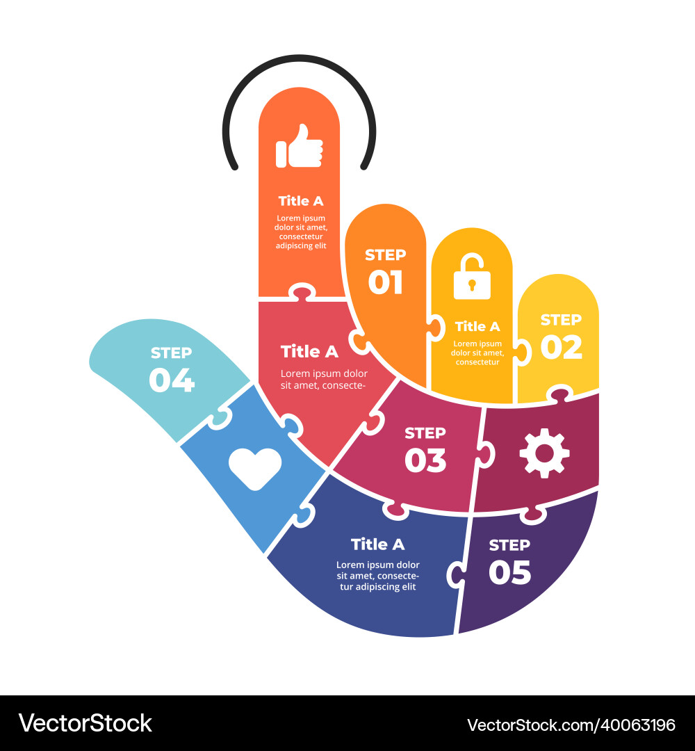 Puzzle click infographic template abstract Puzzle click infographic template abstract Vector Image