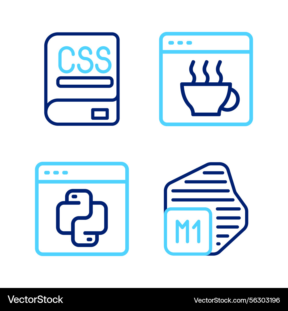 Python Programmiersoftware Icons vektorbild
