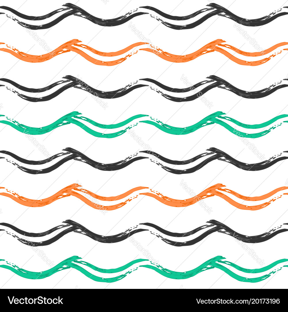 Seamless pattern with hand drawn waves vector image