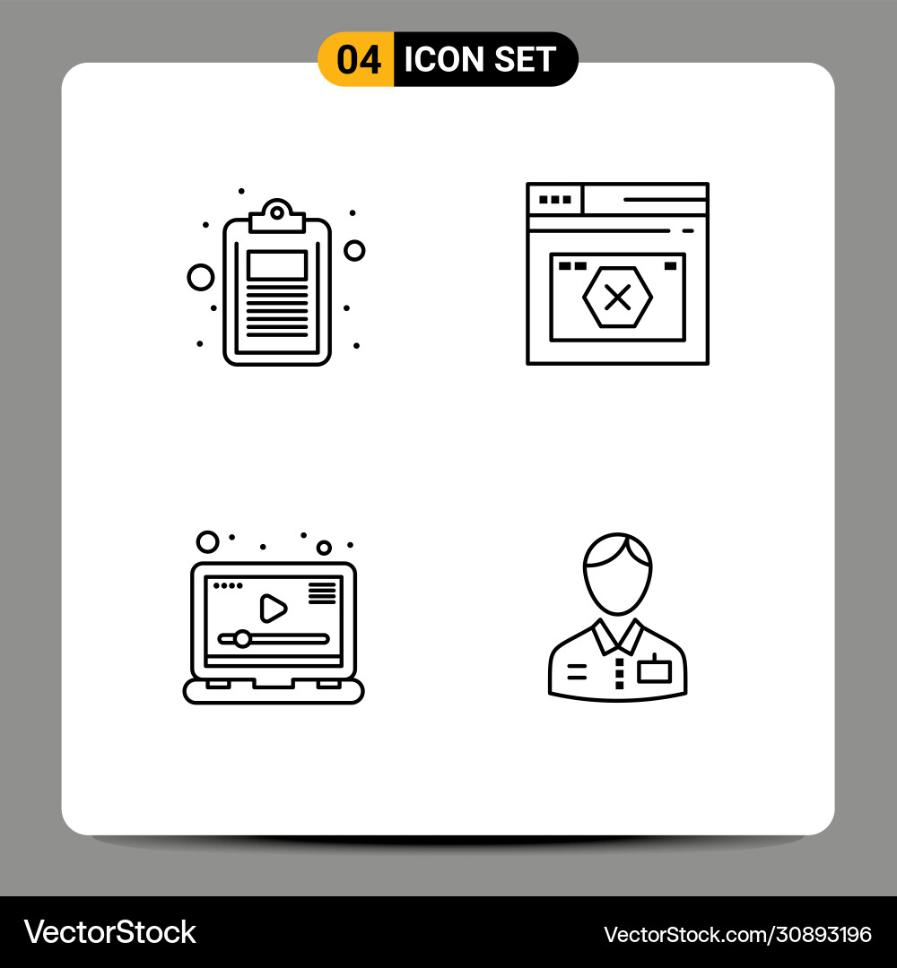 Set 4 filledline flat colors on grid for check Vector Image