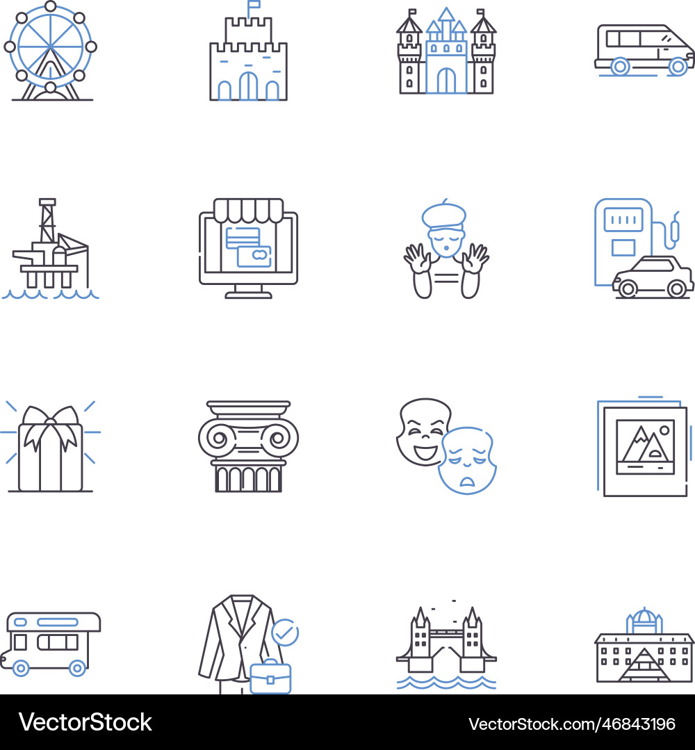 Software field line icons collection coding Vector Image