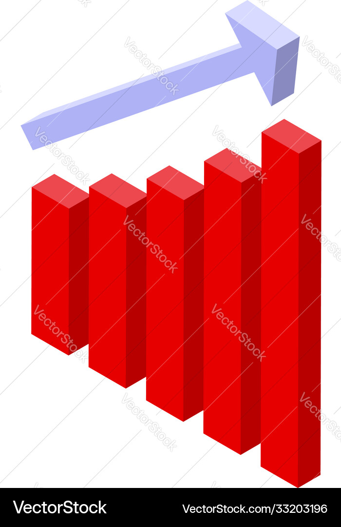Subsidy graph chart icon isometric style Subsidy graph chart icon isometric style vector image