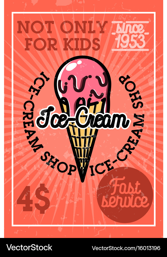 Vintage Ice Cream Banner – Royalty-Free Vector | VectorStock