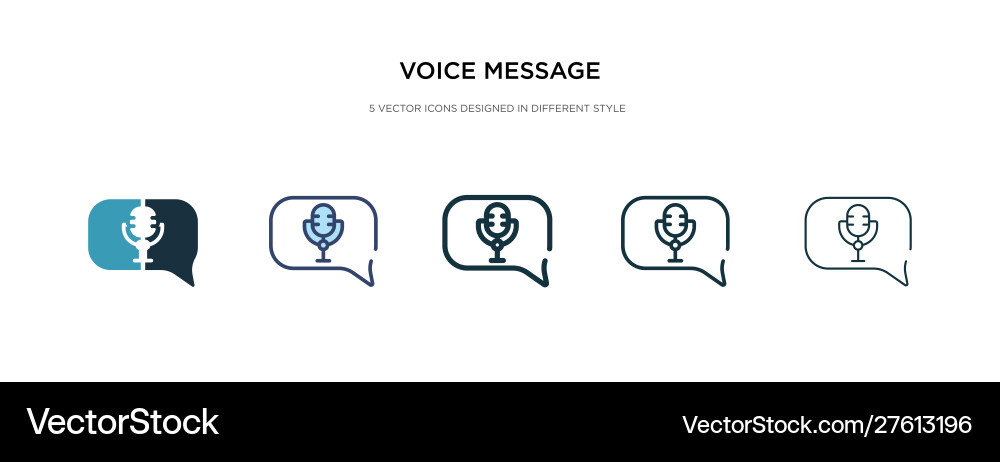 Voice message icon in different style two Voice message icon in different style two vector image