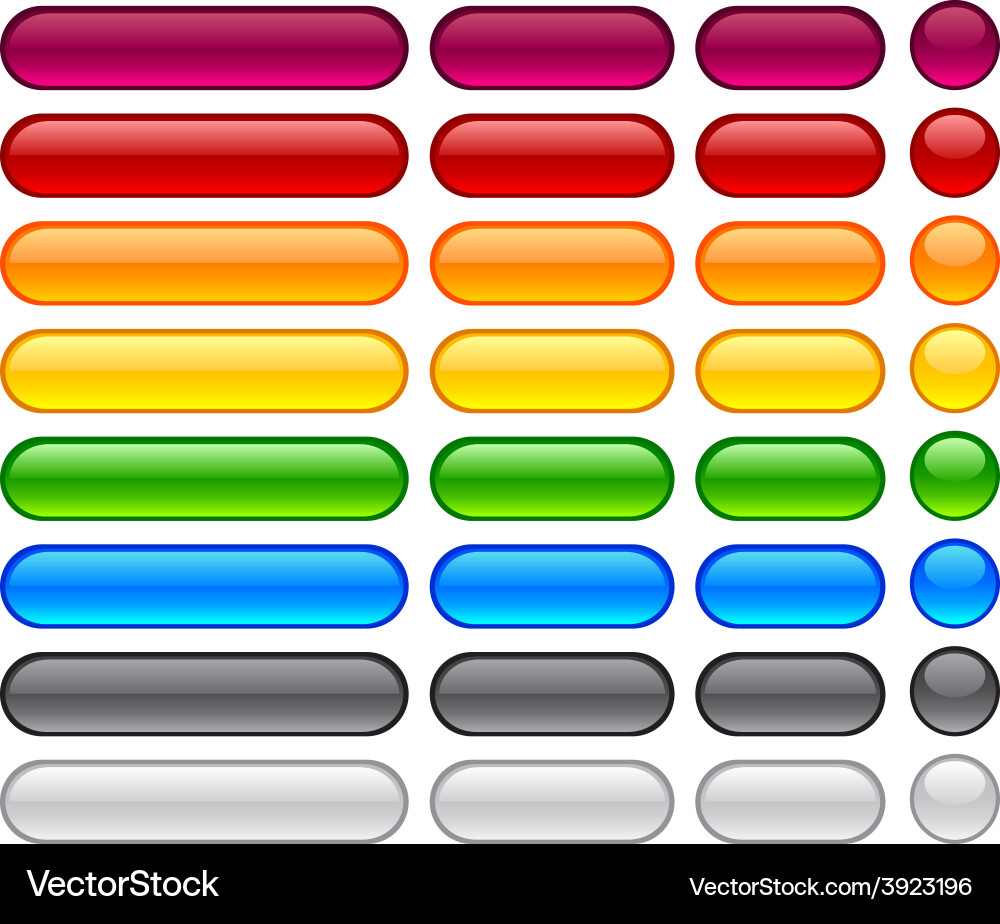 Web blank glossy buttons vector image