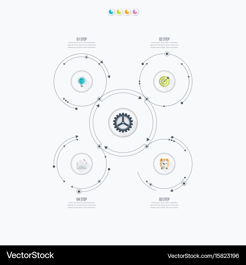Workflow Diagram Template with Circles vector image