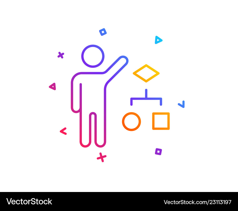 Algorithm line icon business management sign Algorithm line icon business management sign vector image