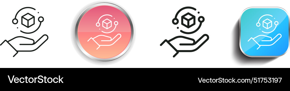 Big data icon thin linear regular and button Big data icon thin linear regular and button vector image