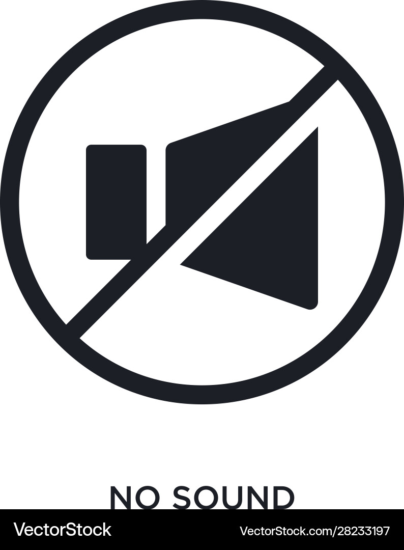 Black no sound isolated icon simple element from vector image